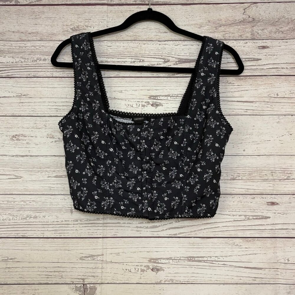 Forever 21 Front Closure‎ Corset Floral Print Medium
